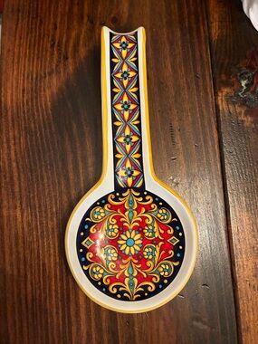 Vintage Ceramica Nova Deruta Italian Majolica Spoon Rest